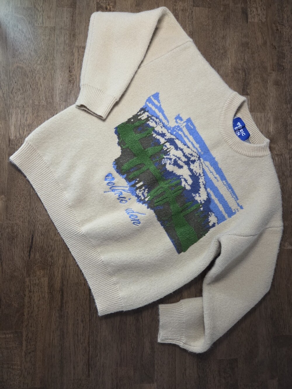 Aelfric Eden Mountain Oil Painting Graphic Crewneck Super Soft Sweater